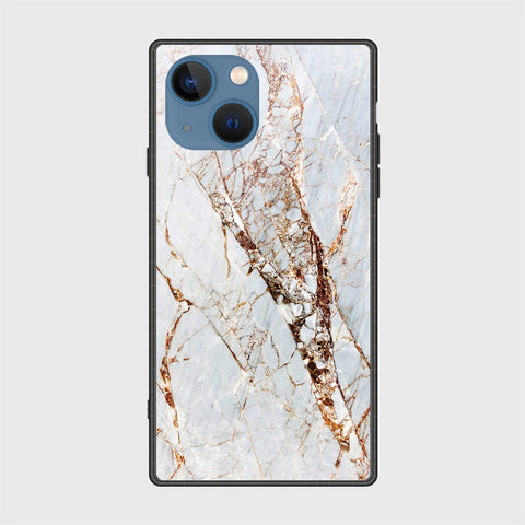 iPhone 13 Cover- White Marble Series - HQ Ultra Shine Premium Infinity Glass Soft Silicon Borders Case