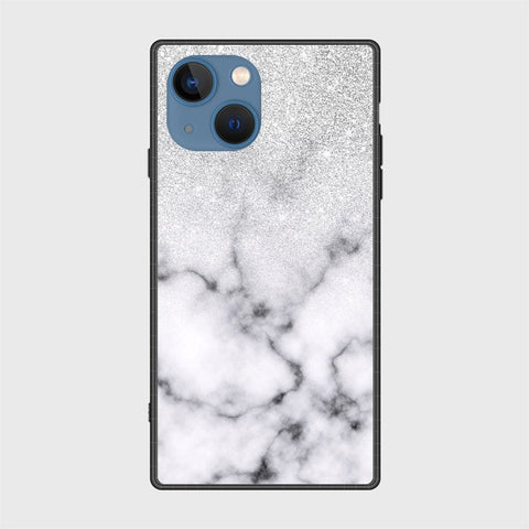 iPhone 13 Cover- White Marble Series - HQ Ultra Shine Premium Infinity Glass Soft Silicon Borders Case