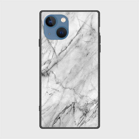 iPhone 13 Cover- White Marble Series - HQ Ultra Shine Premium Infinity Glass Soft Silicon Borders Case