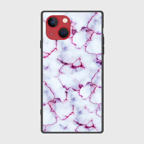 iPhone 13 Mini Cover- White Marble Series - HQ Ultra Shine Premium Infinity Glass Soft Silicon Borders Case