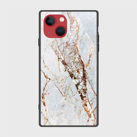 iPhone 13 Mini Cover- White Marble Series - HQ Ultra Shine Premium Infinity Glass Soft Silicon Borders Case