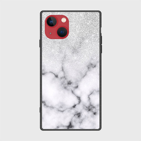 iPhone 13 Mini Cover- White Marble Series - HQ Ultra Shine Premium Infinity Glass Soft Silicon Borders Case