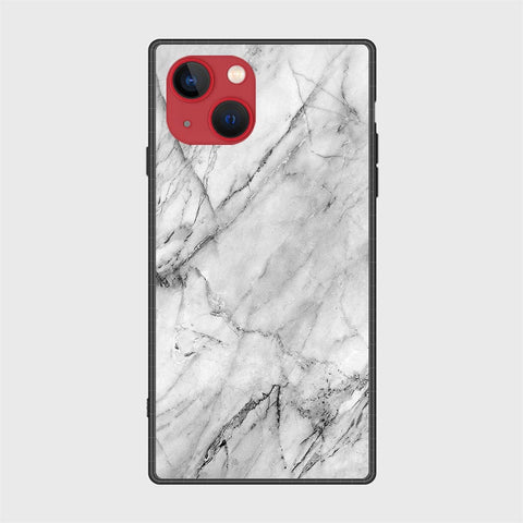 iPhone 13 Mini Cover- White Marble Series - HQ Ultra Shine Premium Infinity Glass Soft Silicon Borders Case