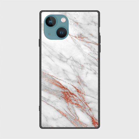 iPhone 14 Cover- White Marble Series - HQ Ultra Shine Premium Infinity Glass Soft Silicon Borders Case