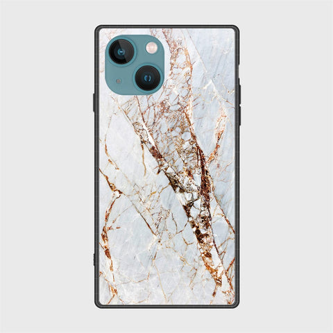 iPhone 14 Cover- White Marble Series - HQ Ultra Shine Premium Infinity Glass Soft Silicon Borders Case