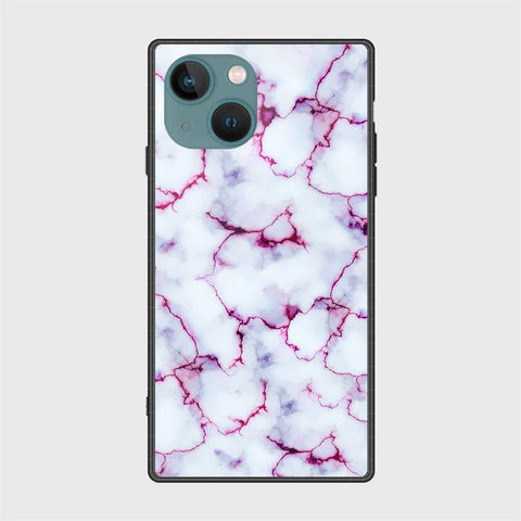 iPhone 14 Plus Cover- White Marble Series - HQ Ultra Shine Premium Infinity Glass Soft Silicon Borders Case