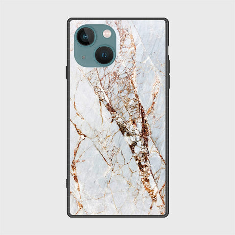 iPhone 14 Plus Cover- White Marble Series - HQ Ultra Shine Premium Infinity Glass Soft Silicon Borders Case