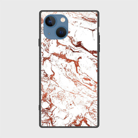 iPhone 13 Cover- White Marble Series 2 - HQ Ultra Shine Premium Infinity Glass Soft Silicon Borders Case