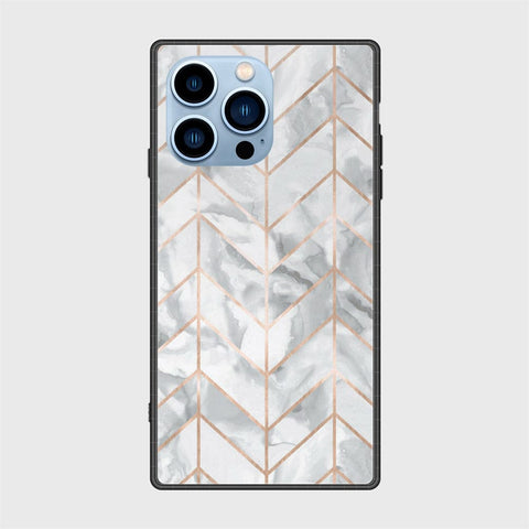 iPhone 13 Pro Max Cover- White Marble Series 2 - HQ Ultra Shine Premium Infinity Glass Soft Silicon Borders Case