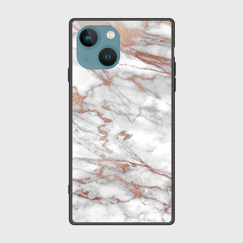 iPhone 14 Cover- White Marble Series 2 - HQ Ultra Shine Premium Infinity Glass Soft Silicon Borders Case