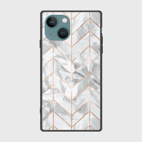 iPhone 14 Plus Cover- White Marble Series 2 - HQ Ultra Shine Premium Infinity Glass Soft Silicon Borders Case