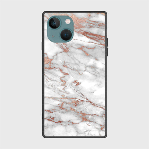 iPhone 14 Plus Cover- White Marble Series 2 - HQ Ultra Shine Premium Infinity Glass Soft Silicon Borders Case