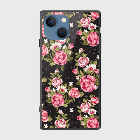 iPhone 13 Cover- Floral Series - HQ Ultra Shine Premium Infinity Glass Soft Silicon Borders Case