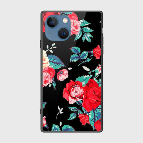 iPhone 13 Cover- Floral Series - HQ Ultra Shine Premium Infinity Glass Soft Silicon Borders Case