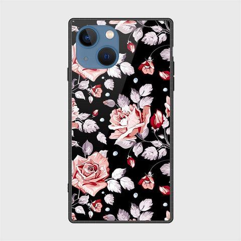 iPhone 13 Cover- Floral Series - HQ Ultra Shine Premium Infinity Glass Soft Silicon Borders Case