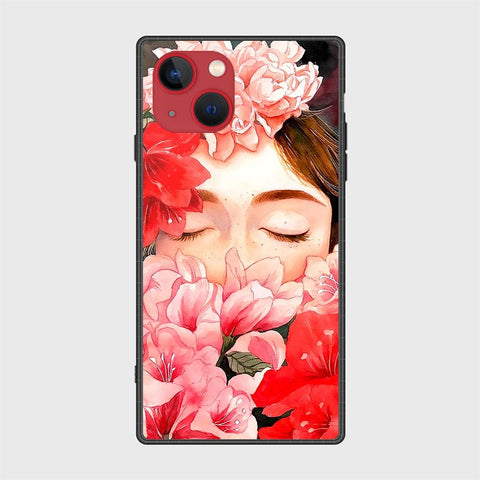 iPhone 13 Mini Cover- Floral Series - HQ Ultra Shine Premium Infinity Glass Soft Silicon Borders Case