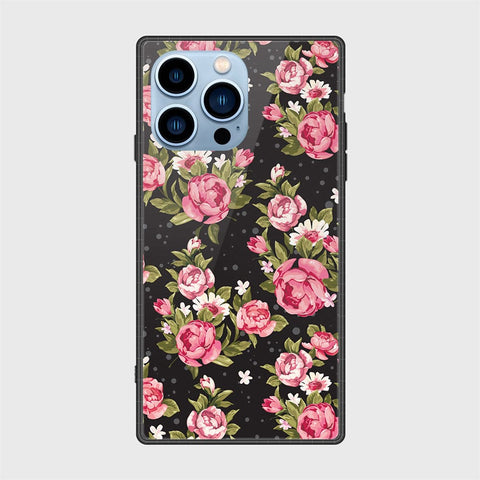 iPhone 13 Pro Cover- Floral Series - HQ Ultra Shine Premium Infinity Glass Soft Silicon Borders Case