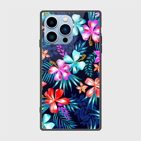 iPhone 13 Pro Cover- Floral Series - HQ Ultra Shine Premium Infinity Glass Soft Silicon Borders Case