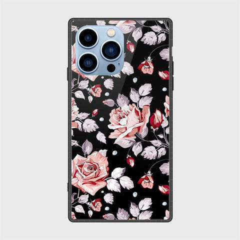 iPhone 13 Pro Cover- Floral Series - HQ Ultra Shine Premium Infinity Glass Soft Silicon Borders Case