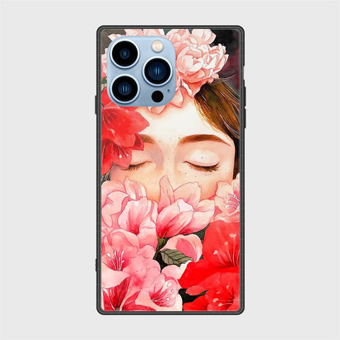 iPhone 13 Pro Cover- Floral Series - HQ Ultra Shine Premium Infinity Glass Soft Silicon Borders Case