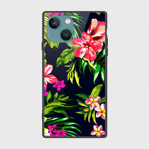 iPhone 14 Cover- Floral Series - HQ Ultra Shine Premium Infinity Glass Soft Silicon Borders Case