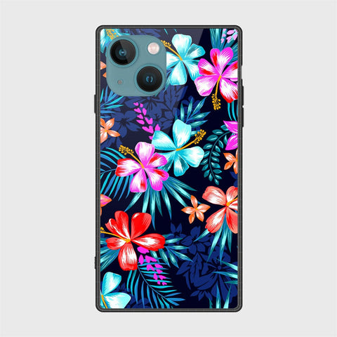 iPhone 14 Cover- Floral Series - HQ Ultra Shine Premium Infinity Glass Soft Silicon Borders Case