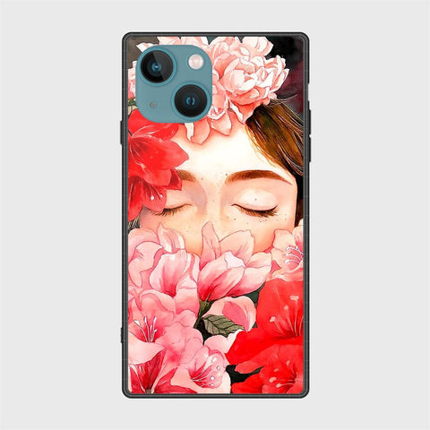 iPhone 14 Cover- Floral Series - HQ Ultra Shine Premium Infinity Glass Soft Silicon Borders Case