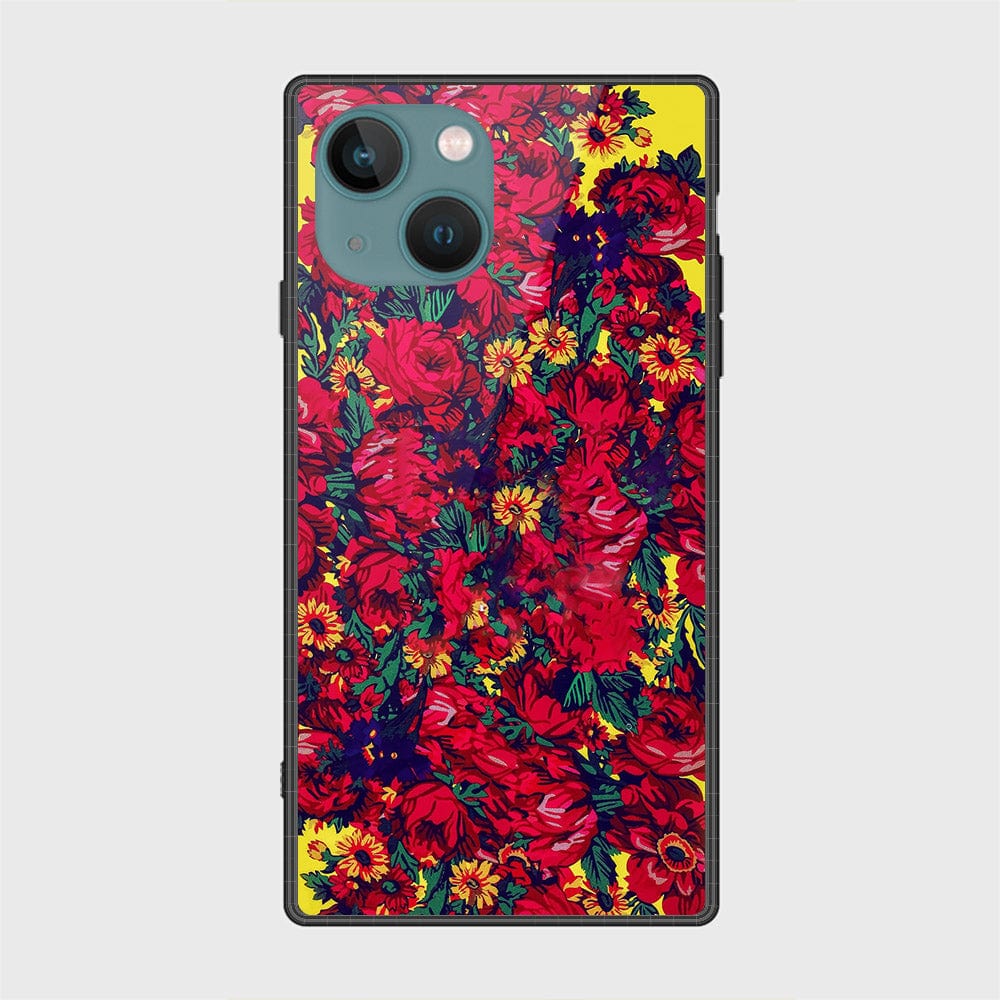 iPhone 14 Plus Cover- Floral Series - HQ Ultra Shine Premium Infinity Glass Soft Silicon Borders Case