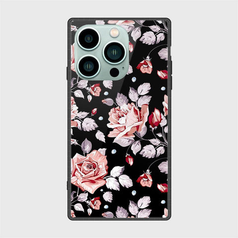 iPhone 14 Pro Cover- Floral Series - HQ Ultra Shine Premium Infinity Glass Soft Silicon Borders Case