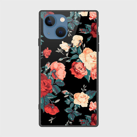 iPhone 13 Cover- Floral Series 2 - HQ Ultra Shine Premium Infinity Glass Soft Silicon Borders Case