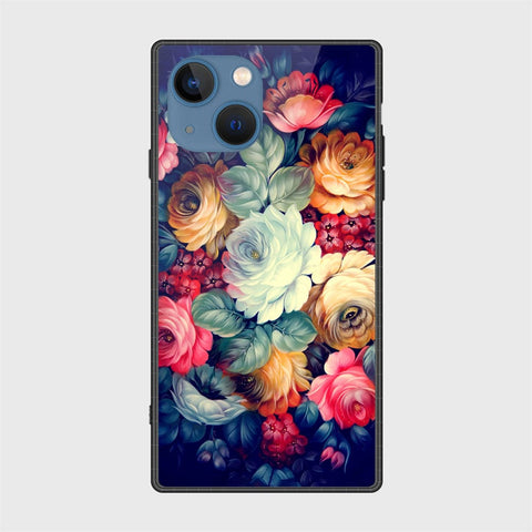 iPhone 13 Cover- Floral Series 2 - HQ Ultra Shine Premium Infinity Glass Soft Silicon Borders Case