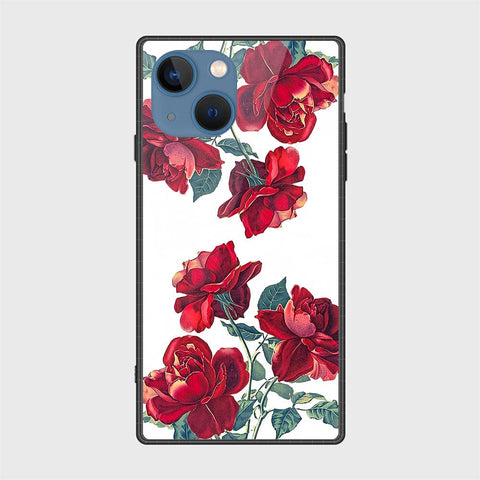 iPhone 13 Cover- Floral Series 2 - HQ Ultra Shine Premium Infinity Glass Soft Silicon Borders Case