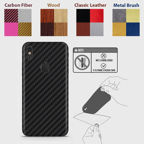 iPhone X Back Skins - Material Series - Glitter, Leather, Wood, Carbon Fiber etc - Only Back No Sides