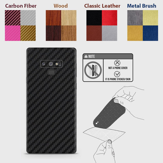 Samsung Galaxy Note 9 Back Skins - Material Series - Glitter, Leather, Wood, Carbon Fiber etc - Only Back No Sides