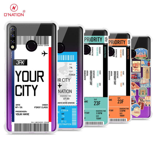 Tecno Spark 4 Cover - Personalised Boarding Pass Ticket Series - 5 Designs - Clear Phone Case - Soft Silicon Borders