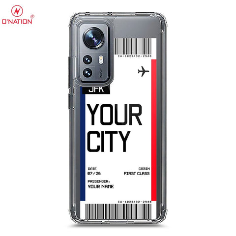 Xiaomi 12S Cover - Personalised Boarding Pass Ticket Series - 5 Designs - Clear Phone Case - Soft Silicon Borders