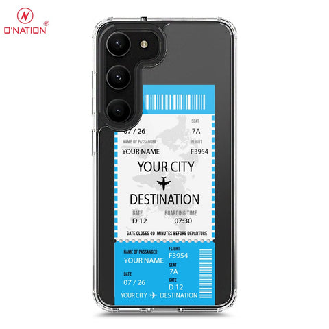 Samsung Galaxy S23 Plus 5G Cover - Personalised Boarding Pass Ticket Series - 5 Designs - Clear Phone Case - Soft Silicon Borders