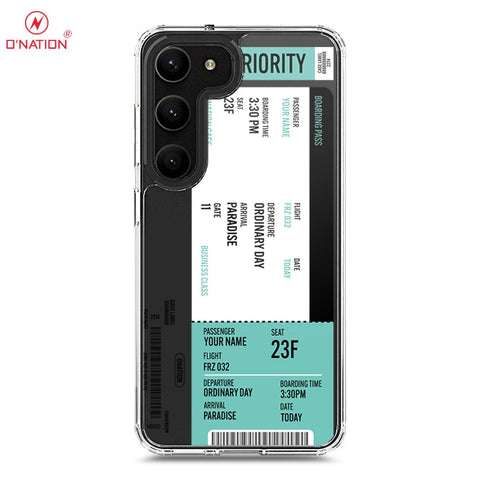 Samsung Galaxy S23 Plus 5G Cover - Personalised Boarding Pass Ticket Series - 5 Designs - Clear Phone Case - Soft Silicon Borders