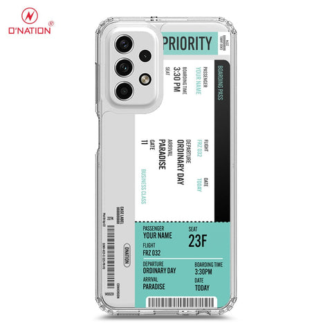 Samsung Galaxy A53 5G Cover - Personalised Boarding Pass Ticket Series - 5 Designs - Clear Phone Case - Soft Silicon Borders