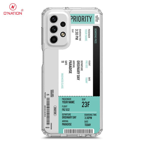 Samsung Galaxy A23 5G Cover - Personalised Boarding Pass Ticket Series - 5 Designs - Clear Phone Case - Soft Silicon Borders