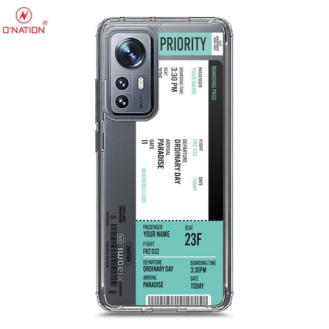 Xiaomi 12S Cover - Personalised Boarding Pass Ticket Series - 5 Designs - Clear Phone Case - Soft Silicon Borders