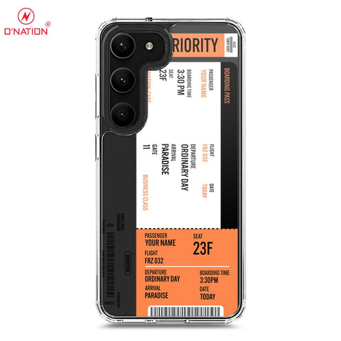 Samsung Galaxy S23 Plus 5G Cover - Personalised Boarding Pass Ticket Series - 5 Designs - Clear Phone Case - Soft Silicon Borders