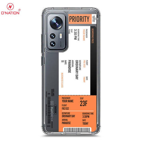 Xiaomi 12S Cover - Personalised Boarding Pass Ticket Series - 5 Designs - Clear Phone Case - Soft Silicon Borders