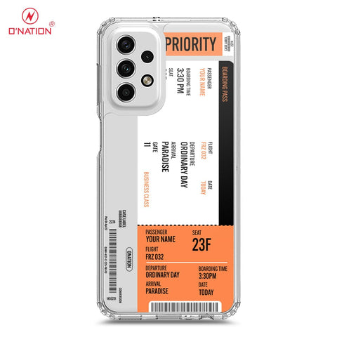 Samsung Galaxy A23 5G Cover - Personalised Boarding Pass Ticket Series - 5 Designs - Clear Phone Case - Soft Silicon Borders