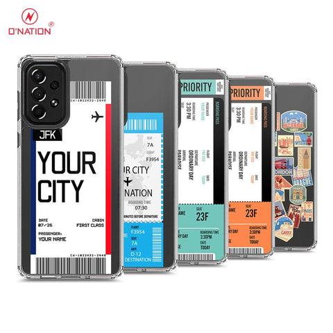 Samsung Galaxy A73 5G Cover - Personalised Boarding Pass Ticket Series - 5 Designs - Clear Phone Case - Soft Silicon Borders