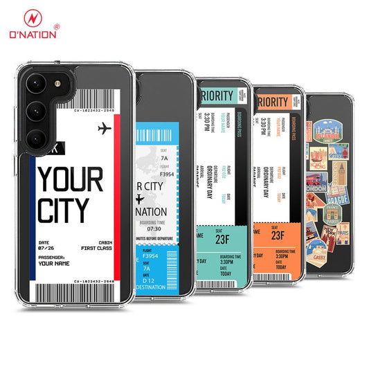 Samsung Galaxy S23 Plus 5G Cover - Personalised Boarding Pass Ticket Series - 5 Designs - Clear Phone Case - Soft Silicon Borders