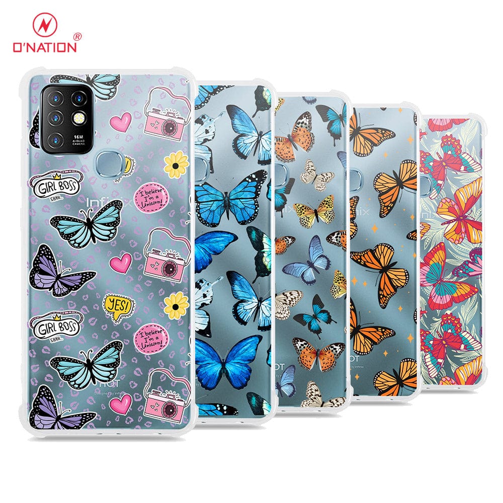 Infinix Hot 10 Cover - O'Nation Butterfly Dreams Series - 9 Designs - Clear Phone Case - Soft Silicon Borders