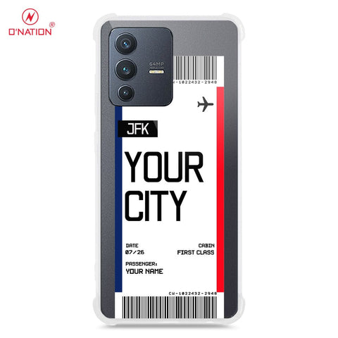 Vivo S12 Cover - Personalised Boarding Pass Ticket Series - 5 Designs - Clear Phone Case - Soft Silicon Borders