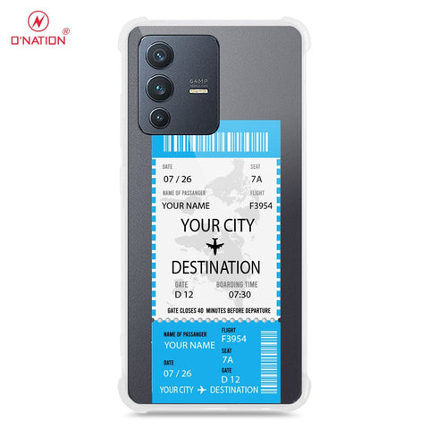 Vivo S12 Cover - Personalised Boarding Pass Ticket Series - 5 Designs - Clear Phone Case - Soft Silicon Borders