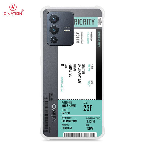 Vivo V23 5G Cover - Personalised Boarding Pass Ticket Series - 5 Designs - Clear Phone Case - Soft Silicon Borders